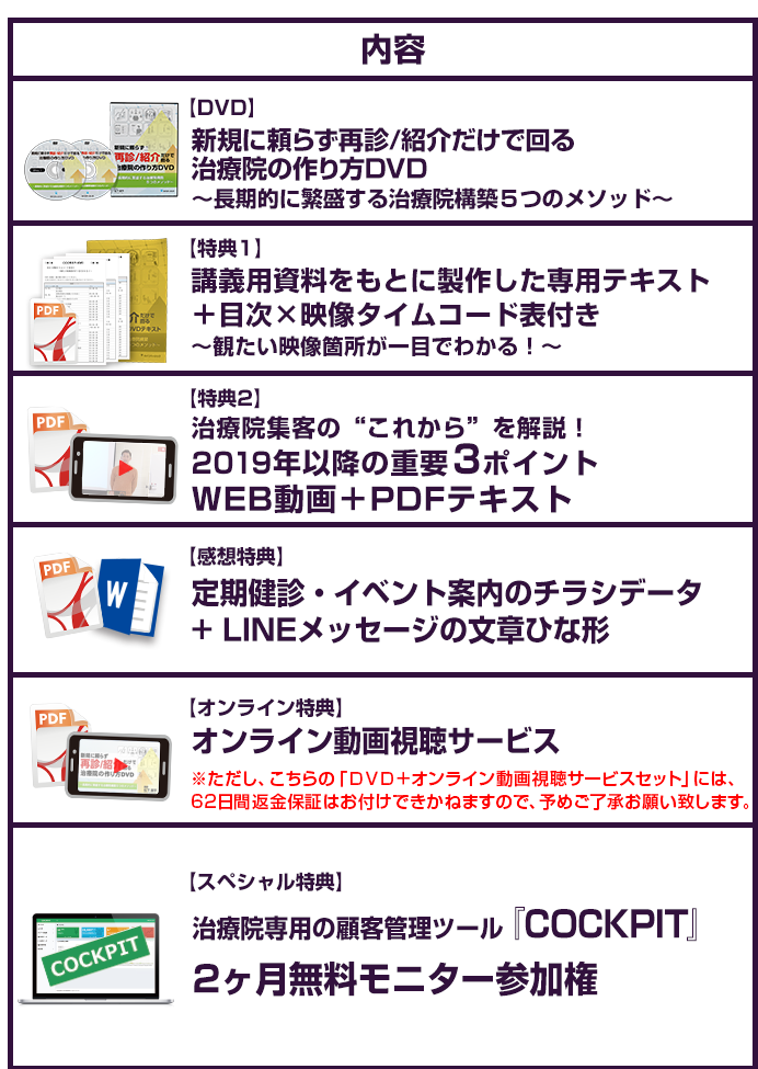 新規に頼らず再診／紹介だけで回る治療院の作り方DVD～長期的に繁盛